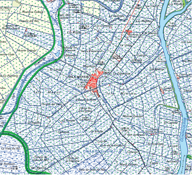 Detalle del mapa del Espacio Natural de Doana 2011
