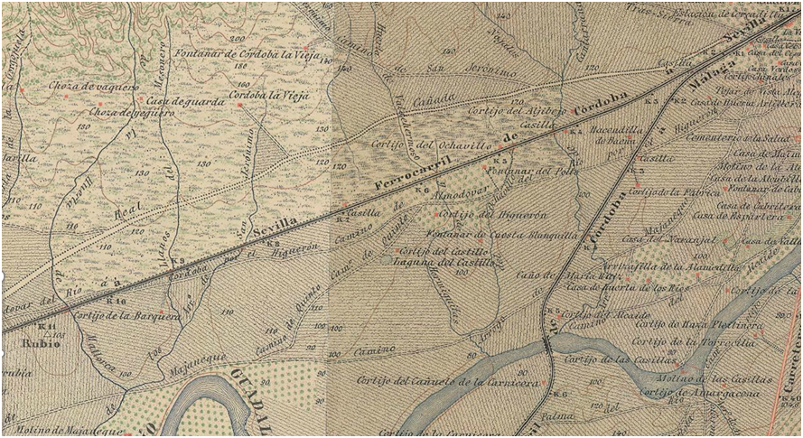 Detalle de las hojas n 943 y 944 de la primera edicin del Mapa Topogrfico Nacional, (1890-1910)