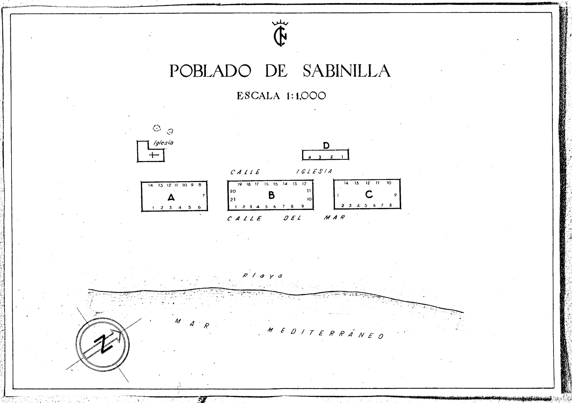 Poblado de Sabinilla. Instituto Nacional de Colonizacin