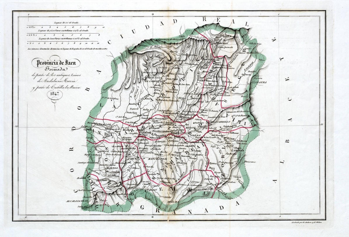 Jaén (Provincia). Mapas generales. 1847 (1853)