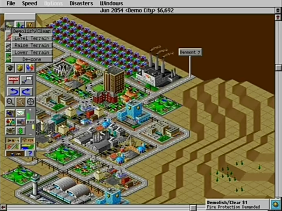 Vista de la ciudad en SimCity 2000