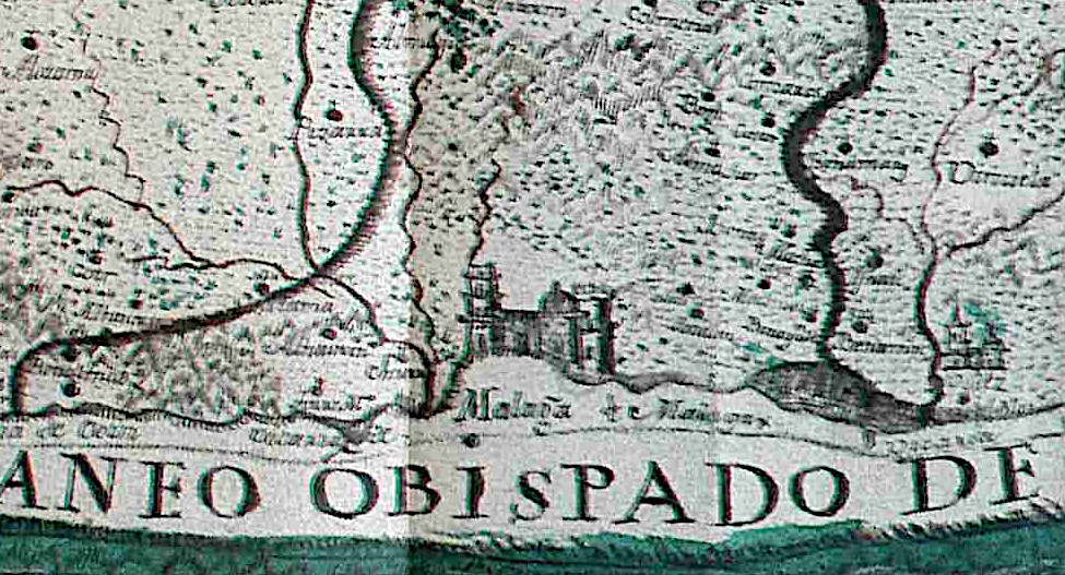 Detalle del mapa en torno a Málaga capital