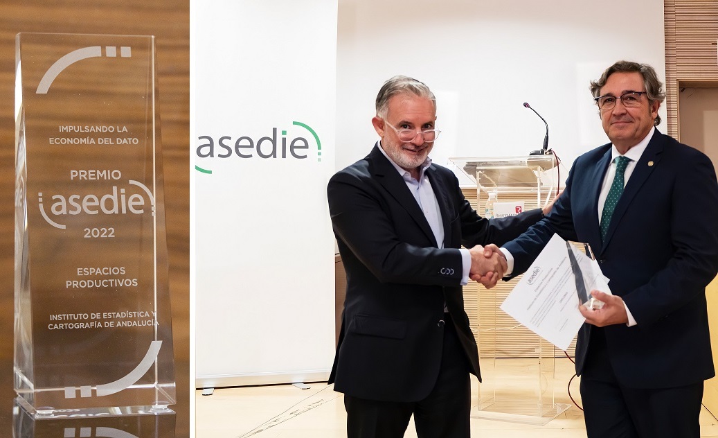 Entrega del Premio Asedie 2022 en la categoría Impulsando la Economía del Dato al Instituto de Estadística y Cartografía de Andalucía
