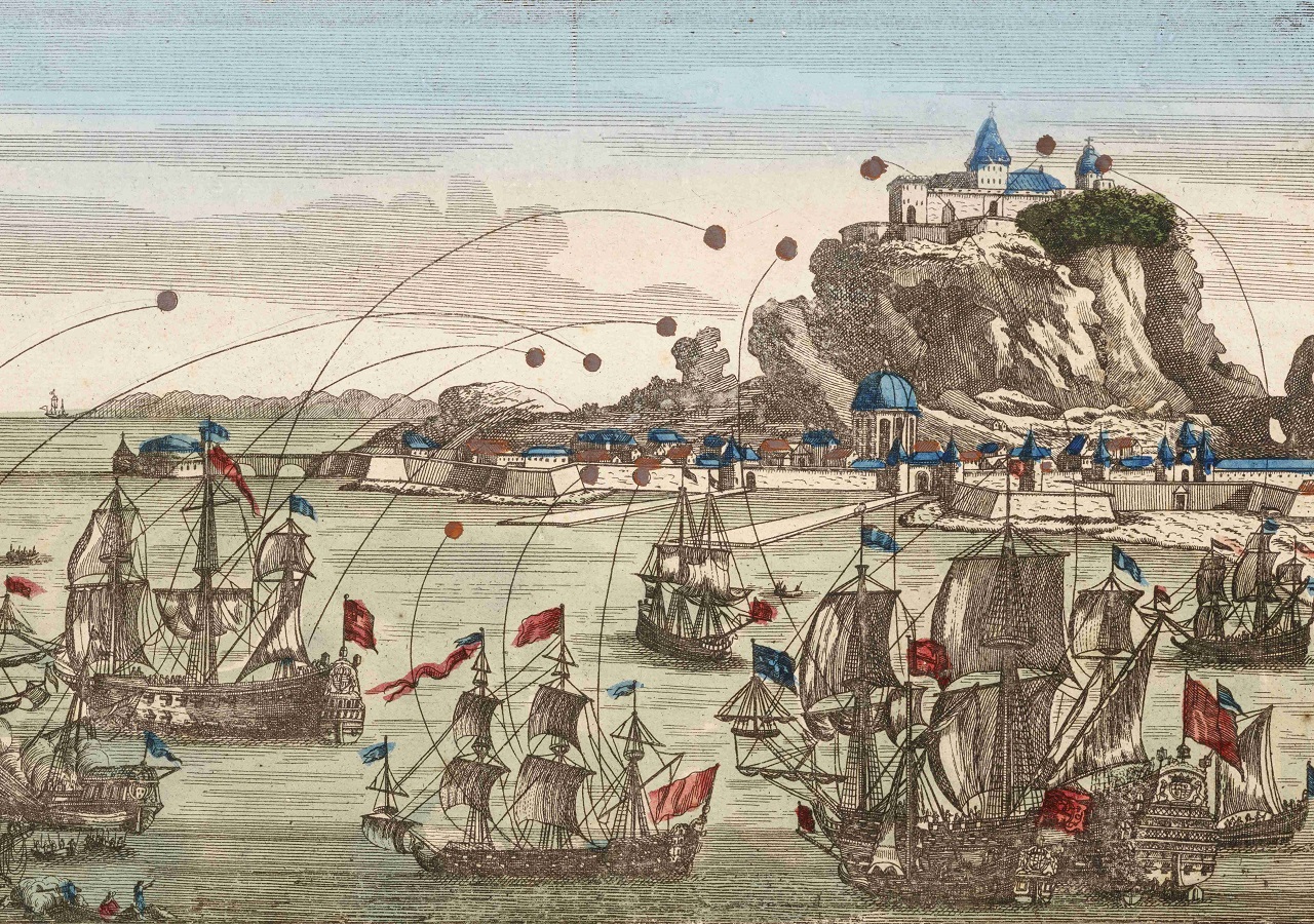 Investissement de la Ville et du Fort de Gibraltar par l'Armé navale espagnole. Año 1790