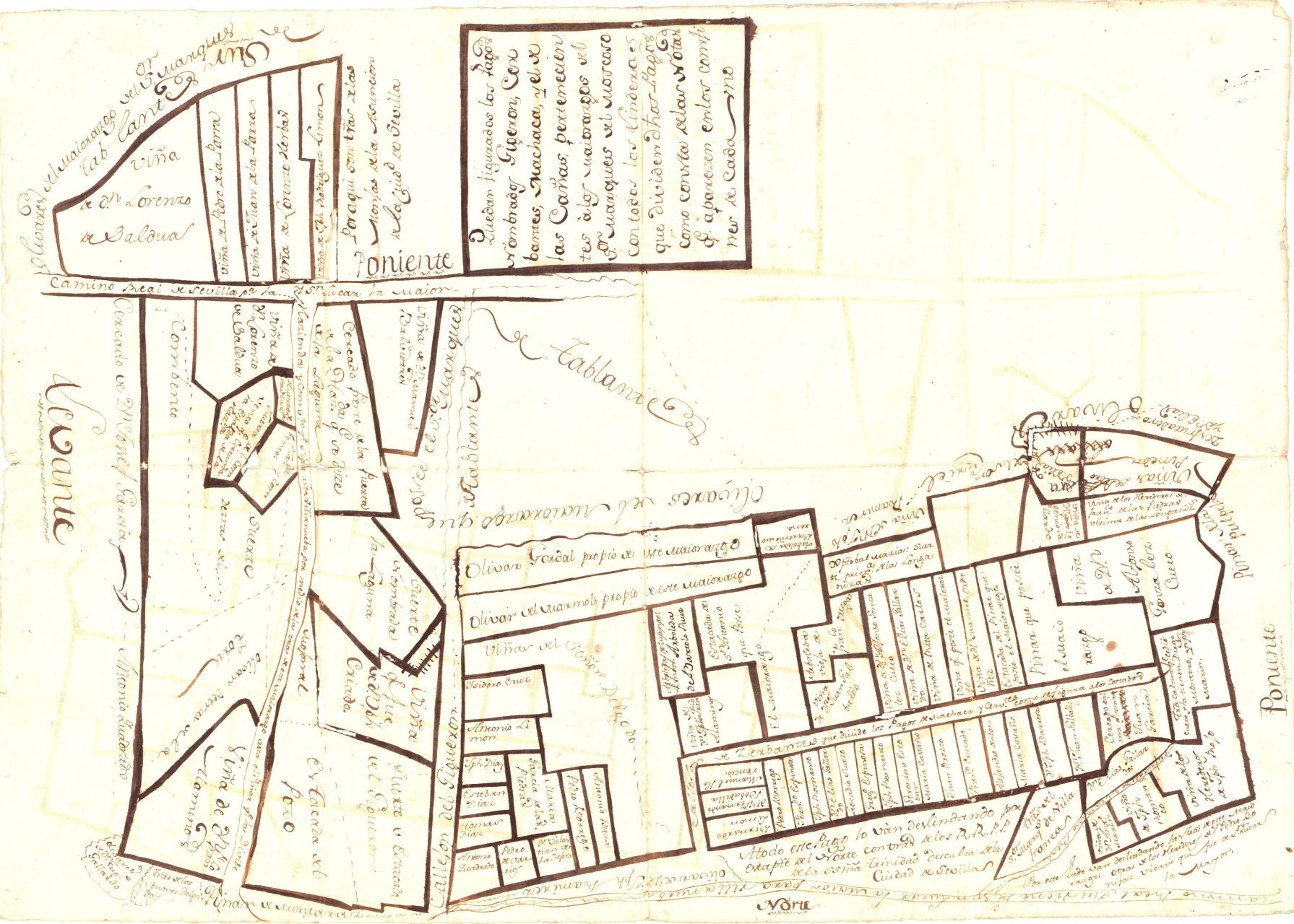Mapa de la obra que hay que hacer en el Cortijo del Moscoso. Año 1769