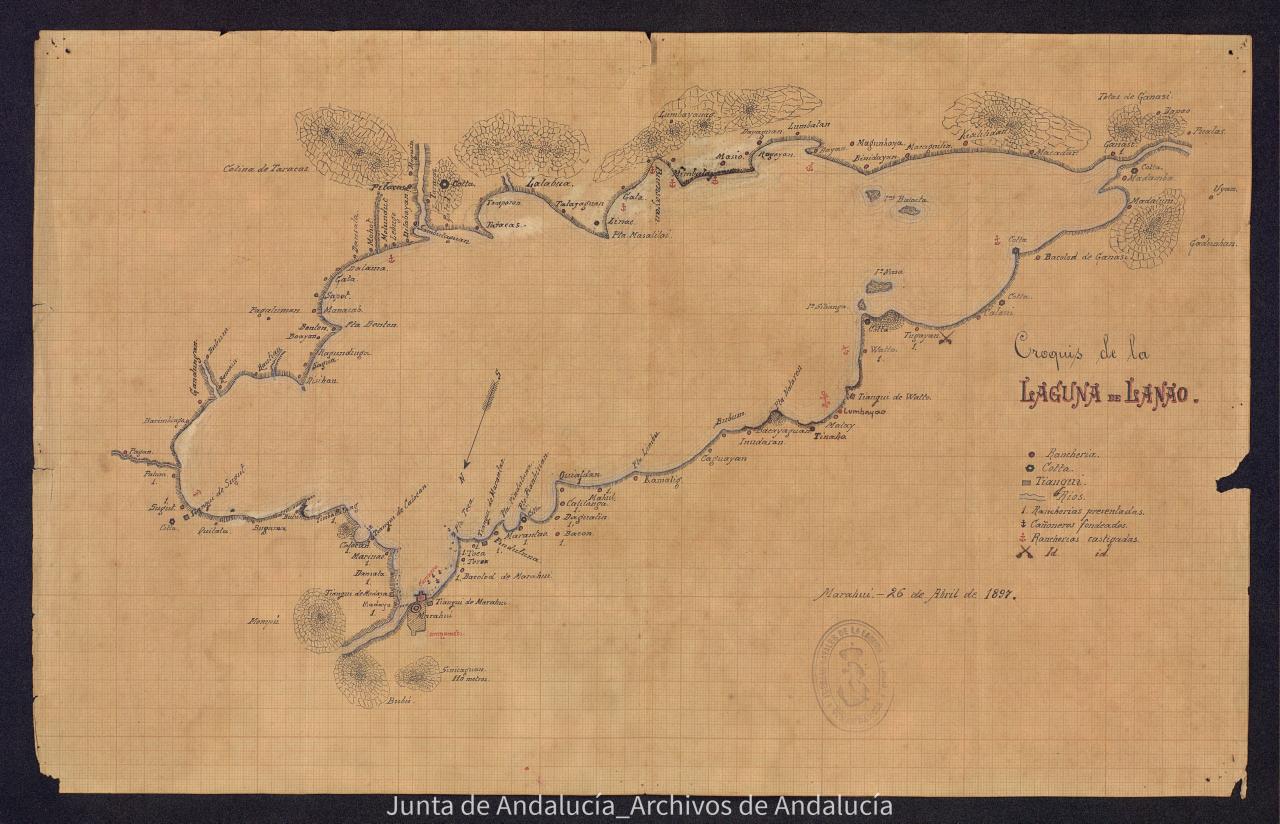 Croquis de la Laguna de Lanao. Año 1897